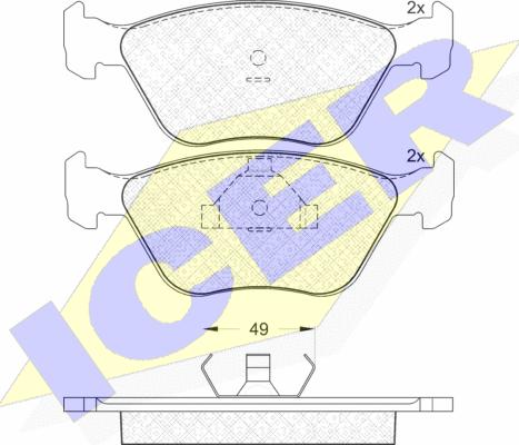 Icer 180952 - Kit pastiglie freno, Freno a disco autozon.pro