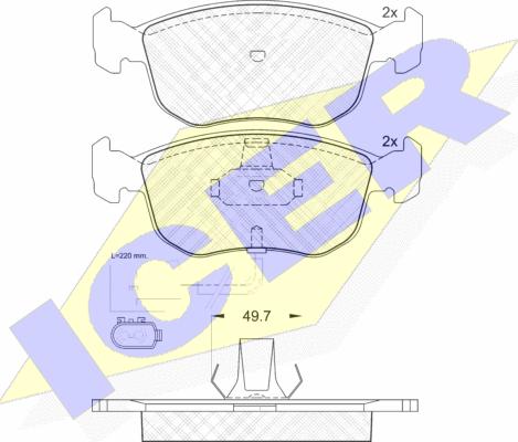 Icer 180957 - Kit pastiglie freno, Freno a disco autozon.pro