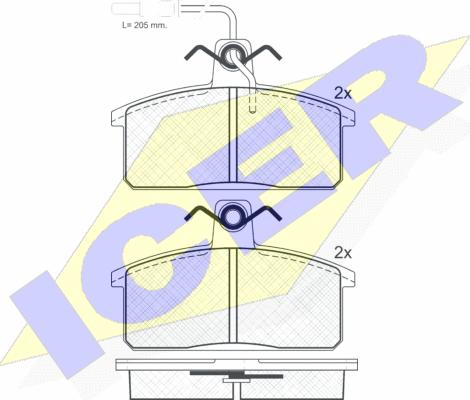 Icer 180966 - Kit pastiglie freno, Freno a disco autozon.pro