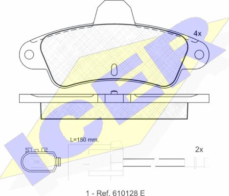 Icer 180919 - Kit pastiglie freno, Freno a disco autozon.pro