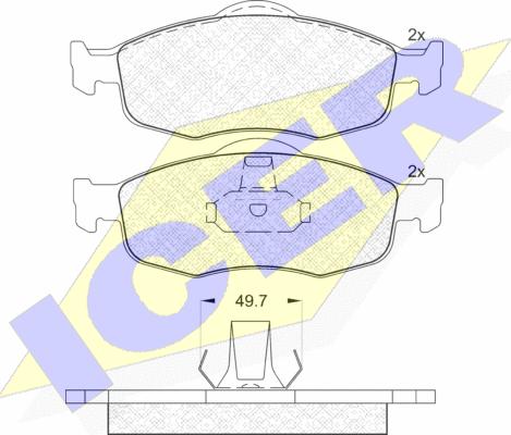 Icer 180916 - Kit pastiglie freno, Freno a disco autozon.pro