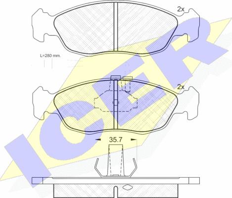 Icer 180932 - Kit pastiglie freno, Freno a disco autozon.pro