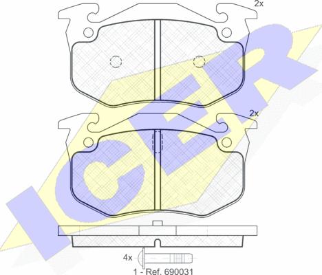 Icer 180929 - Kit pastiglie freno, Freno a disco autozon.pro