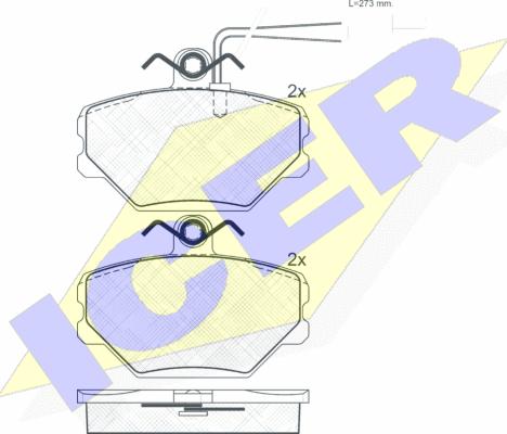 Icer 180928 - Kit pastiglie freno, Freno a disco autozon.pro