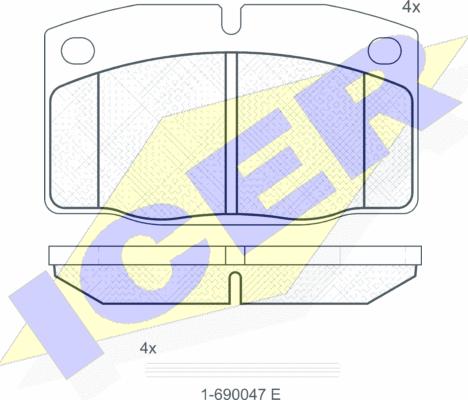 Icer 180454-066 - Kit pastiglie freno, Freno a disco autozon.pro