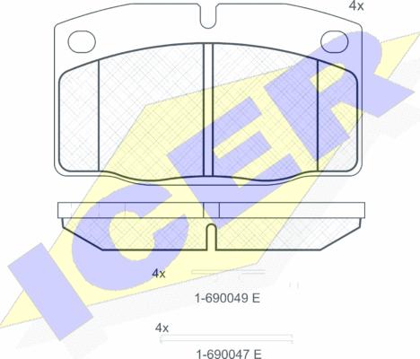 Icer 180454-072 - Kit pastiglie freno, Freno a disco autozon.pro