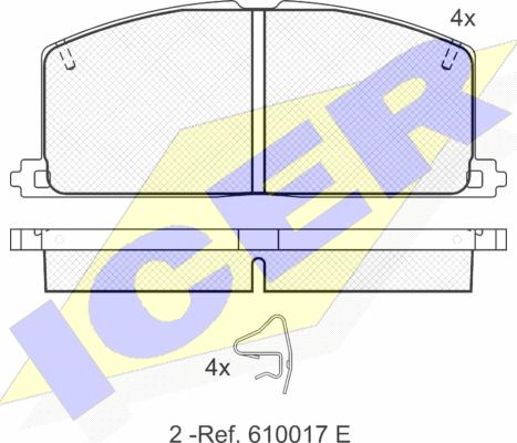 Icer 180462 - Kit pastiglie freno, Freno a disco autozon.pro