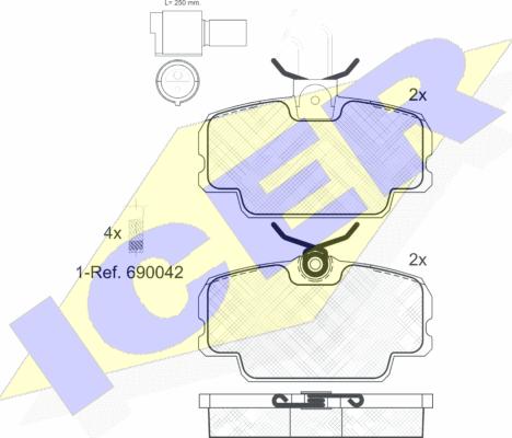 Icer 180419-006 - Kit pastiglie freno, Freno a disco autozon.pro