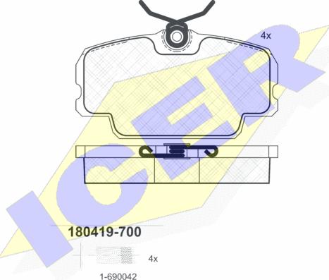 Icer 180419-700 - Kit pastiglie freno, Freno a disco autozon.pro