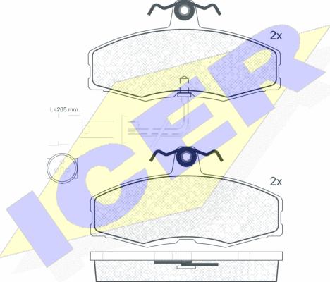 Icer 180414 - Kit pastiglie freno, Freno a disco autozon.pro