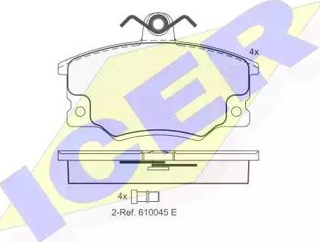 Icer 180415 - Kit pastiglie freno, Freno a disco autozon.pro