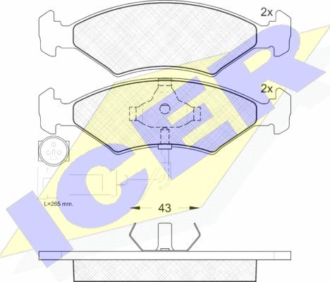 Icer 180410 - Kit pastiglie freno, Freno a disco autozon.pro