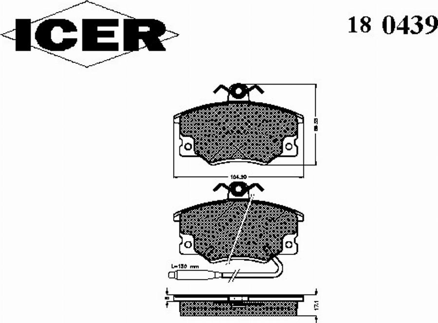 Icer 180439 - Kit pastiglie freno, Freno a disco autozon.pro