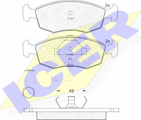 Icer 180475 - Kit pastiglie freno, Freno a disco autozon.pro