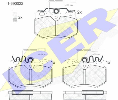 Icer 180553-203 - Kit pastiglie freno, Freno a disco autozon.pro