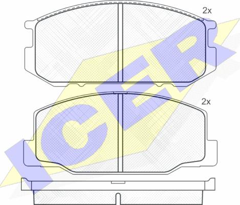 Icer 180500 - Kit pastiglie freno, Freno a disco autozon.pro