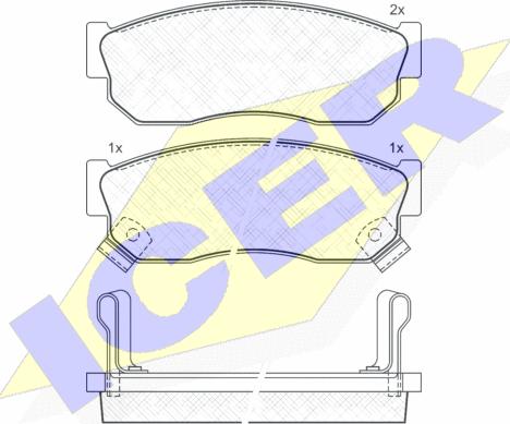 Icer 180519 - Kit pastiglie freno, Freno a disco autozon.pro