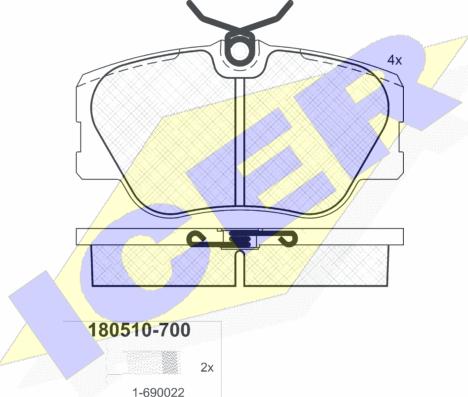 Icer 180510-700 - Kit pastiglie freno, Freno a disco autozon.pro