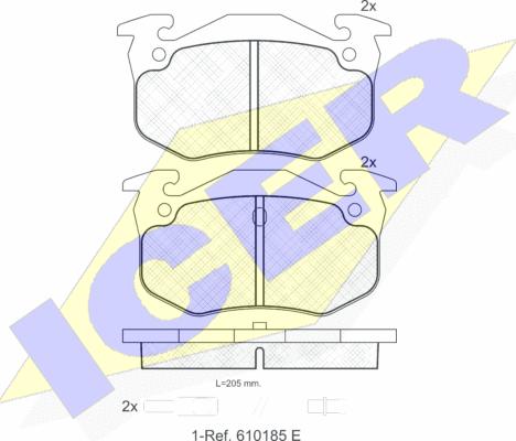 Icer 180535 - Kit pastiglie freno, Freno a disco autozon.pro