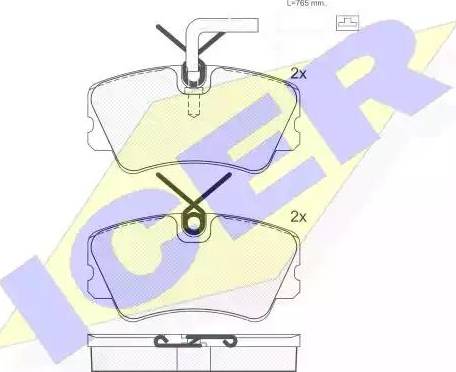 Icer 180698 - Kit pastiglie freno, Freno a disco autozon.pro