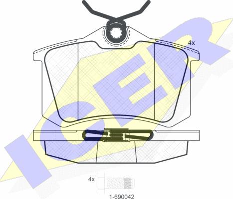 Icer 180697-700 - Kit pastiglie freno, Freno a disco autozon.pro