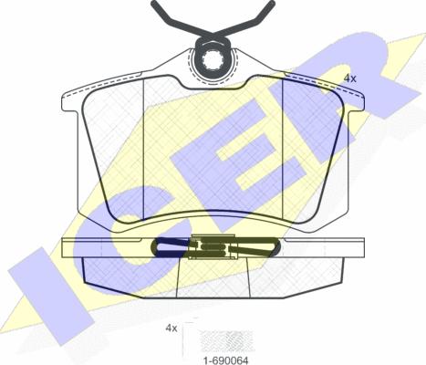 Icer 180697-703 - Kit pastiglie freno, Freno a disco autozon.pro