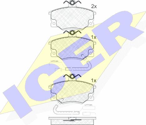 Icer 180660 - Kit pastiglie freno, Freno a disco autozon.pro