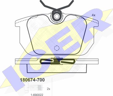 Icer 180674-700 - Kit pastiglie freno, Freno a disco autozon.pro