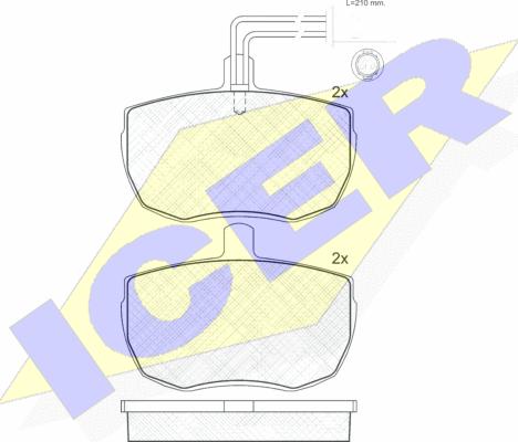 Icer 180671 - Kit pastiglie freno, Freno a disco autozon.pro