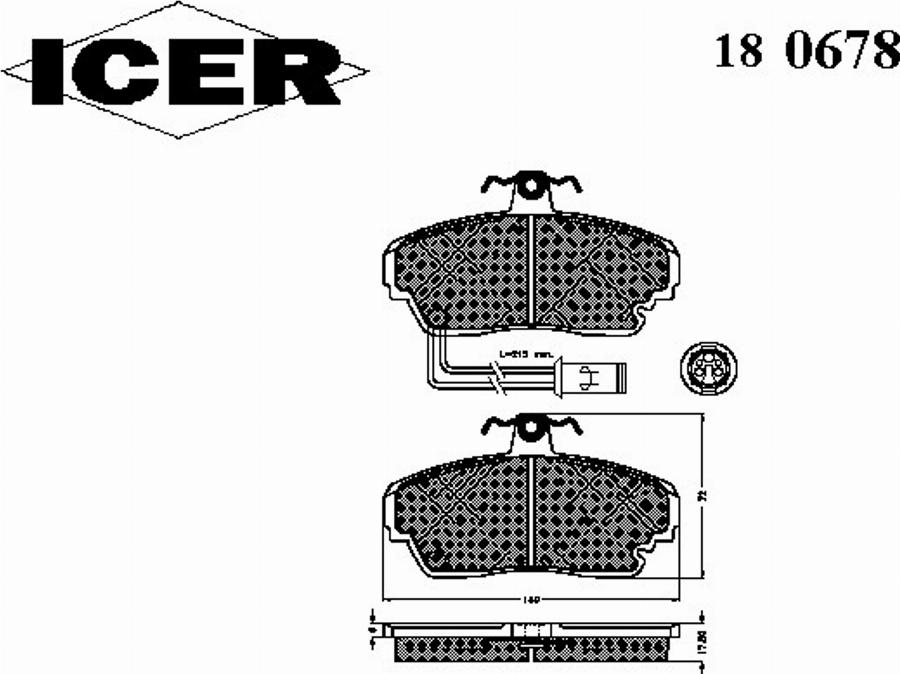 Icer 180678 - Kit pastiglie freno, Freno a disco autozon.pro