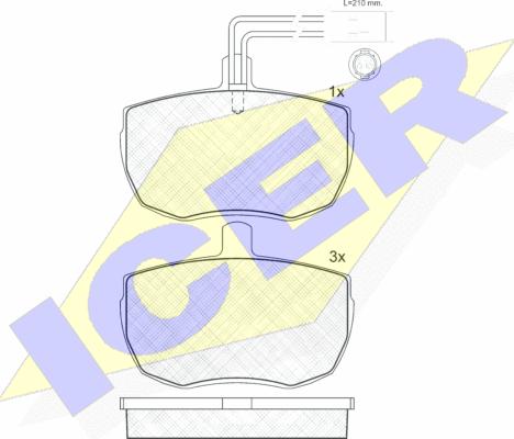 Icer 180672 - Kit pastiglie freno, Freno a disco autozon.pro