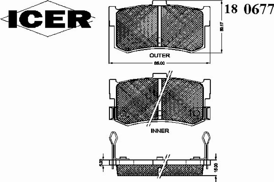 Icer 180677 - Kit pastiglie freno, Freno a disco autozon.pro