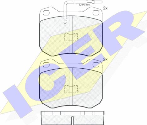 Icer 180198 - Kit pastiglie freno, Freno a disco autozon.pro