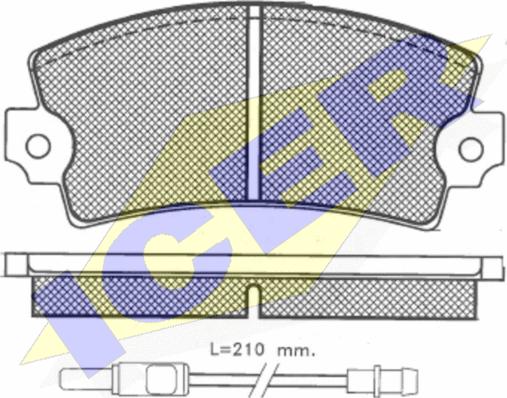 Icer 180116 - Kit pastiglie freno, Freno a disco autozon.pro