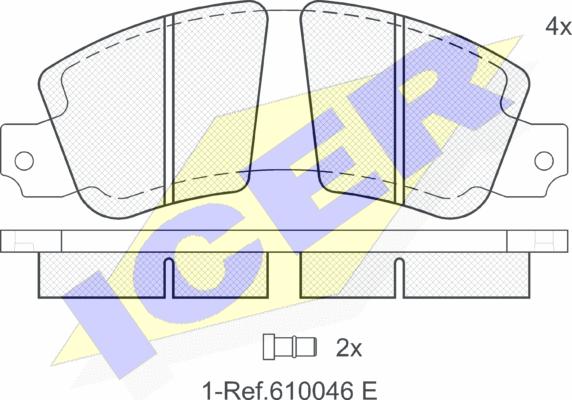 Icer 180188 - Kit pastiglie freno, Freno a disco autozon.pro