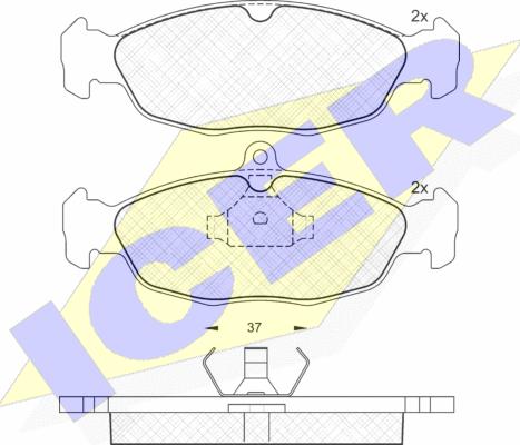 Icer 180858 - Kit pastiglie freno, Freno a disco autozon.pro