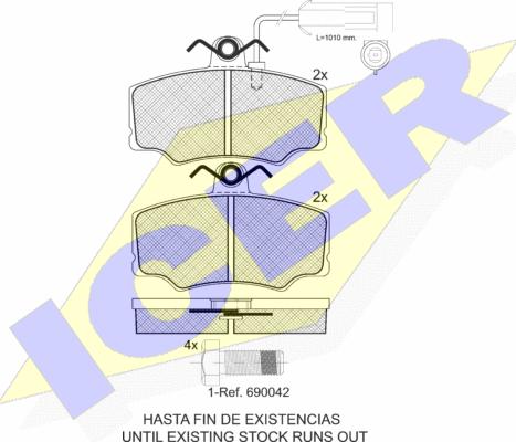 Icer 180869-700 - Kit pastiglie freno, Freno a disco autozon.pro