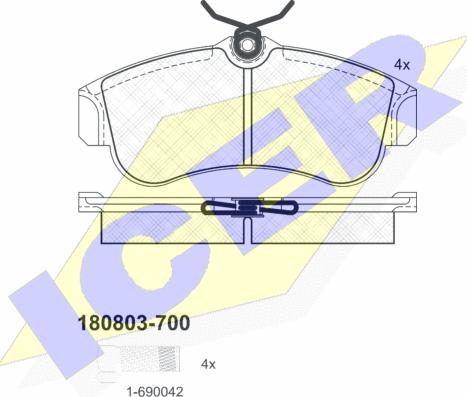 Icer 180803-700 - Kit pastiglie freno, Freno a disco autozon.pro