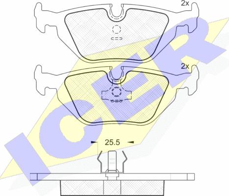 Icer 180802 - Kit pastiglie freno, Freno a disco autozon.pro