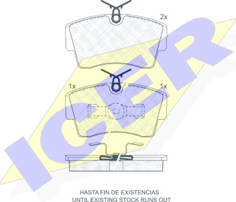 Icer 180815 - Kit pastiglie freno, Freno a disco autozon.pro