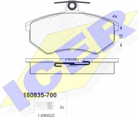 Icer 180835-700 - Kit pastiglie freno, Freno a disco autozon.pro