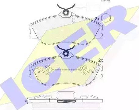 Icer 180873 - Kit pastiglie freno, Freno a disco autozon.pro