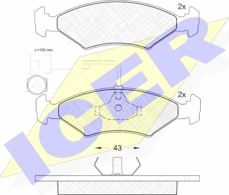 Icer 180355 - Kit pastiglie freno, Freno a disco autozon.pro