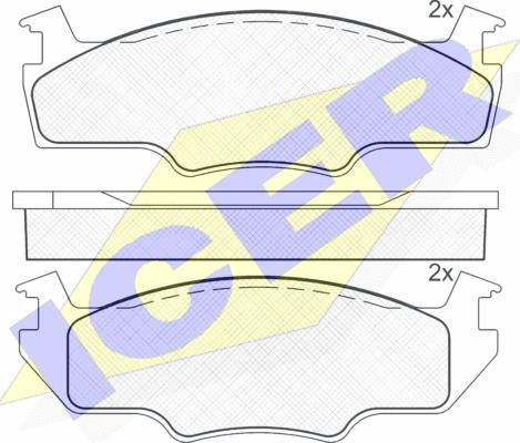 Icer 180334 - Kit pastiglie freno, Freno a disco autozon.pro