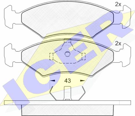 Icer 180329 - Kit pastiglie freno, Freno a disco autozon.pro