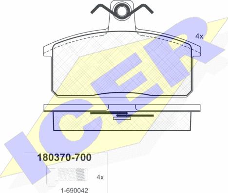 Icer 180370-700 - Kit pastiglie freno, Freno a disco autozon.pro