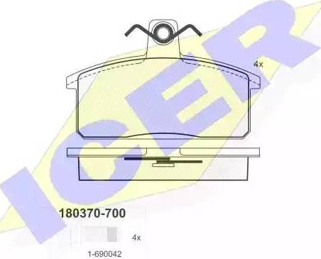 Icer 180370 - Kit pastiglie freno, Freno a disco autozon.pro