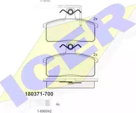 Icer 180371 - Kit pastiglie freno, Freno a disco autozon.pro