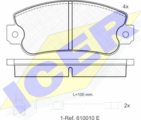 Icer 180251 - Kit pastiglie freno, Freno a disco autozon.pro