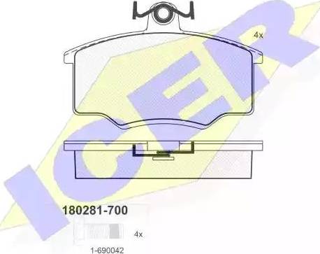 Icer 180281 - Kit pastiglie freno, Freno a disco autozon.pro